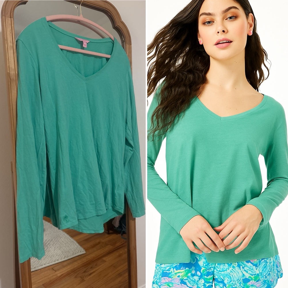 Lilly Pulitzer Etta Green Longsleeve Tee